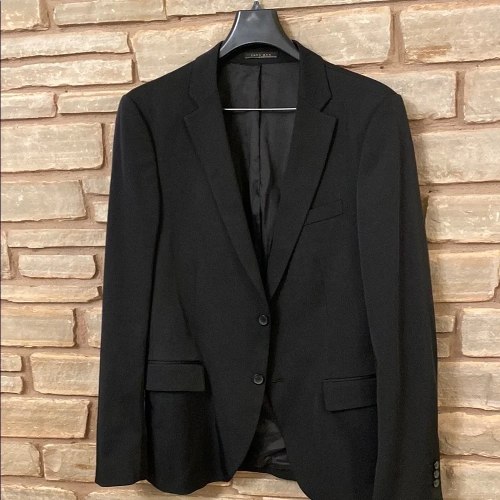 Zara Classic Black Men's Blazer Size 40 Slim fit Formal jacket